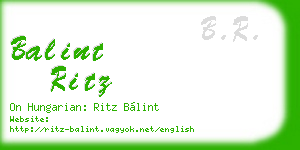 balint ritz business card